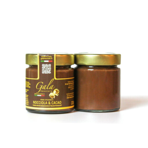 crema spalmabile nocciola e cacao delle langhe igp